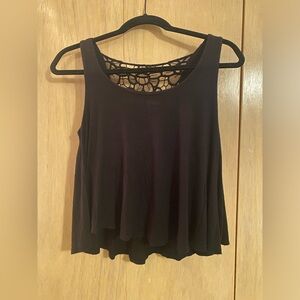 Women’s Monteau Black Floral Lace Tank Top - Size M